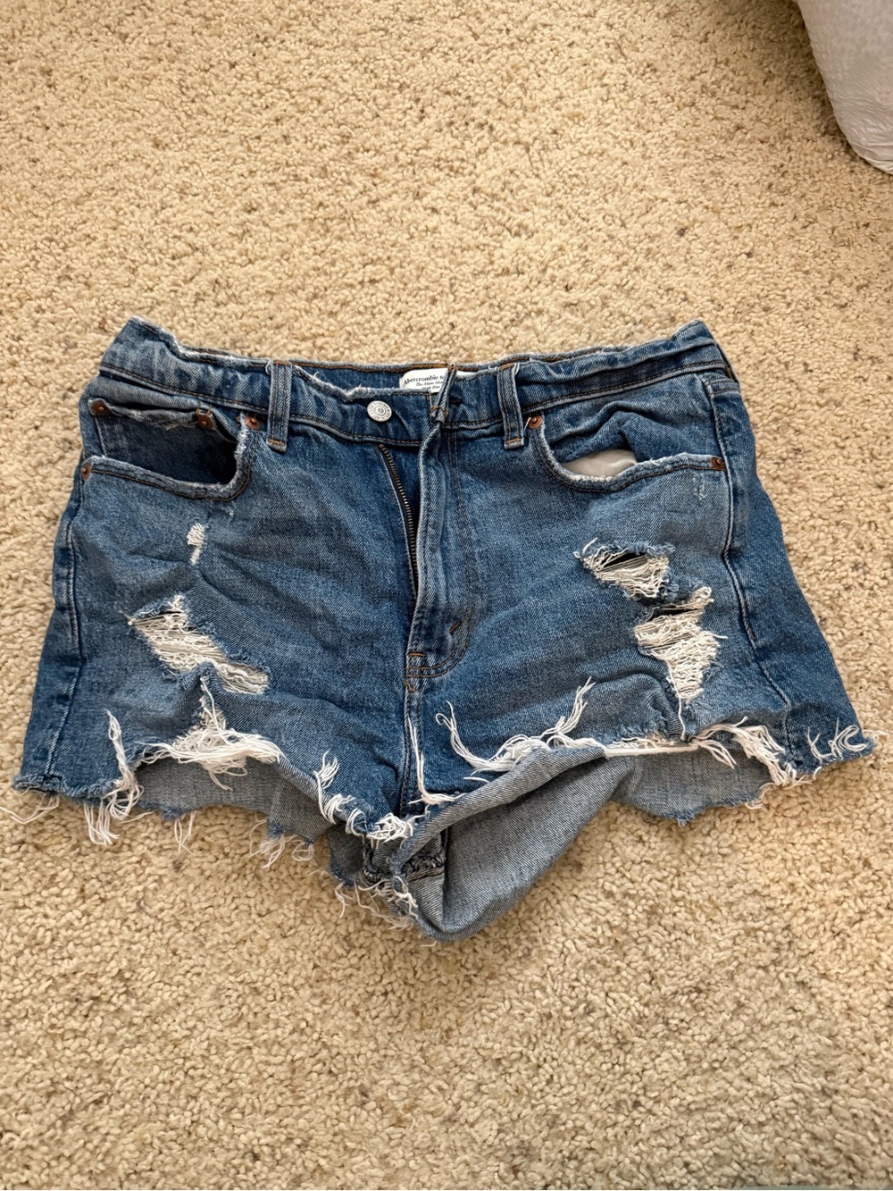 Abercrombie & Fitch Distressed Blue Denim Cutoff Shorts